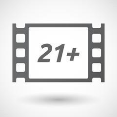 Isolated frame with    the text 21+