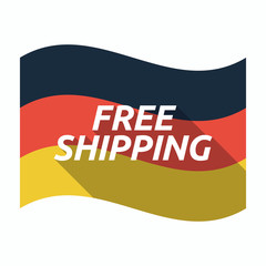 Isolated german flag with    the text FREE SHIPPING
