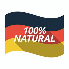 Isolated german flag with    the text 100% NATURAL
