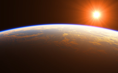 Beautiful Sunrise Over The Earth