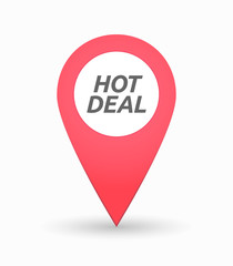 Isolated map mark with    the text HOT DEAL