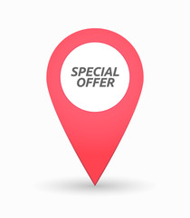 Isolated map mark with    the text SPECIAL OFFER