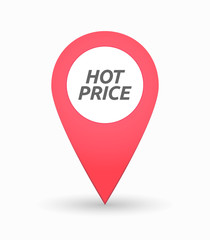 Isolated map mark with    the text HOT PRICE