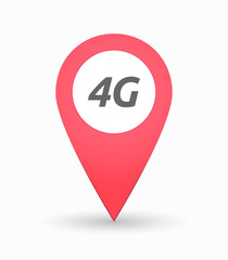 Isolated map mark with    the text 4G
