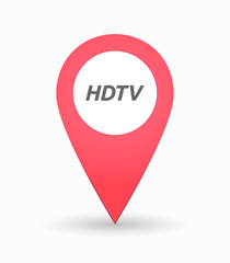 Isolated map mark with    the text HDTV