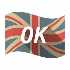 Isolated UK flag with    the text OK