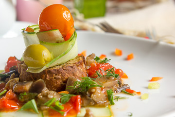Restaraunt dish - bruschetta appetizer