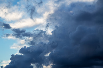 Sunset sunrise clouds on sky, nature landscape background