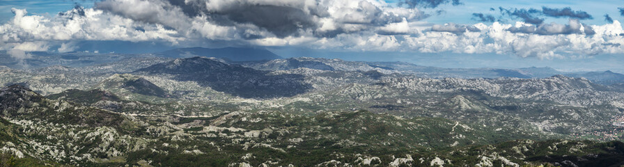 Panorama at mountains range, nature landscape