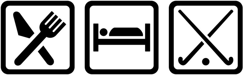 Field Hockey with eat, sleep icons
