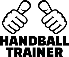 Handball coach german with thumbs. T-Shirt design.