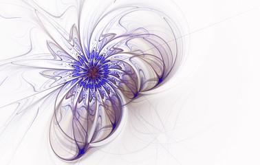 Abstract blue flower on a light background
