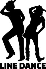 Line dance couple with word
