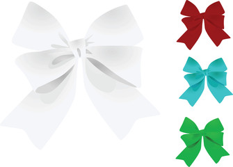White bow on background vector