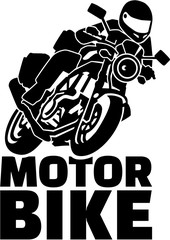 Motobike with biker