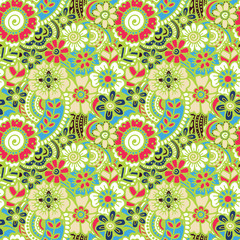 Paisley seamless colorful pattern