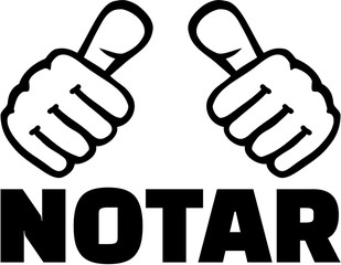 Notary with thumbs. German T-Shirt design