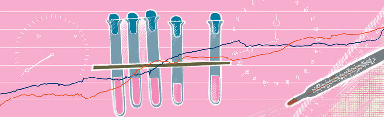Laboratory, Tubes,  range and the thermometer on the background graphics