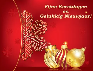 Foto auf Leinwand Fijne Kerstdagen en Gelukkig Nieuwjaar! - winter kaartje om te versturen naar je familie, vrienden, kennissen © CTRLH