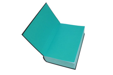 Aufgeschlagenes Buch mit grünem Papier