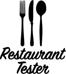 Restaurant Tester with fork knife and spoon