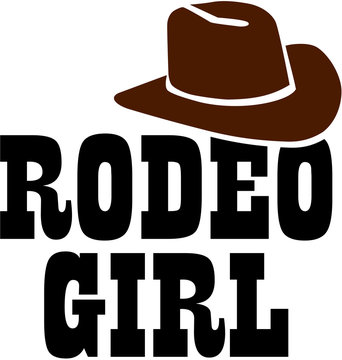 Rodeo girl with cowboy hat