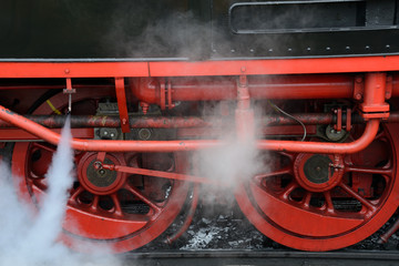 Detail einer alten Dampflokomotive