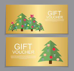 Gift Voucher Template for Christmas and New Year Discount Coupon