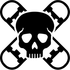 Crossed Skateboards with skull © Miceking