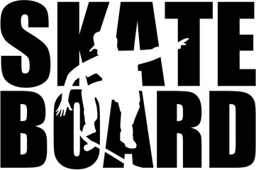 Skateboard word with cutouts