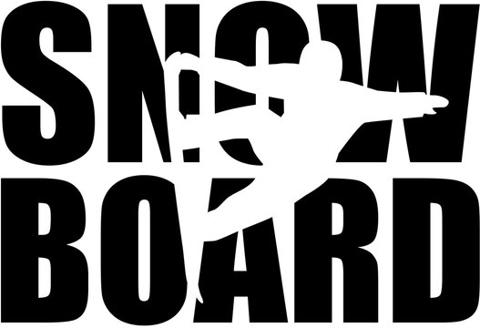 Snowboard word with cutout