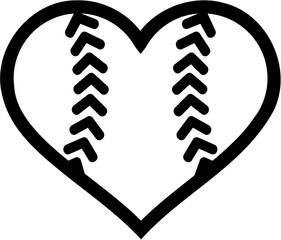 Softball ball heart