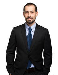 Handsome businessman isolated on white