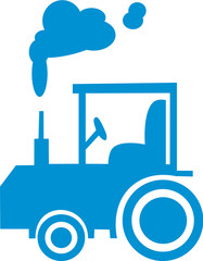 Cute lightblue tractor icon