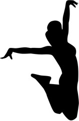 Trampoline woman silhouette