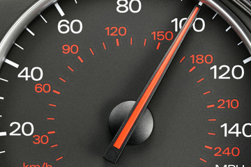 speedometer at 100 MPH - obrazy, fototapety, plakaty