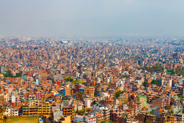 Obraz na płótnie Canvas Smog and Air Pollution Covering Kathmandu, Nepal