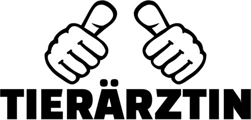 Female veterinarian with thumbs. German T-Shirt design.