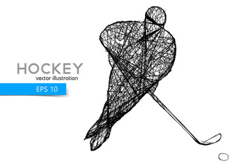 Naklejka premium silhouette of a hockey player.