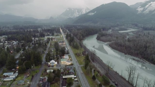 Skykomish River Washington Mt Index USA Aerial