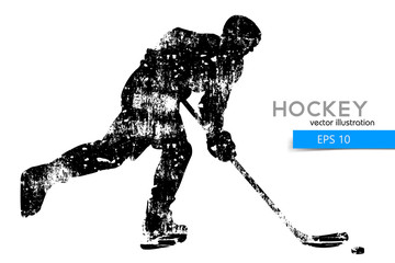 Fototapeta premium silhouette of a hockey player.