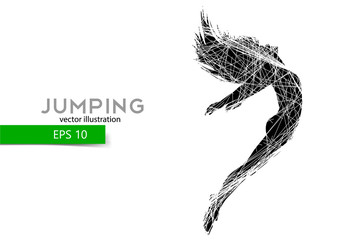 Silhouette of a jumping girl