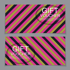 Gift Voucher Template with abstract background. Vector Illustrat