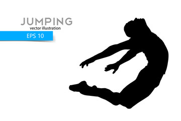 Silhouette of a jumping man.