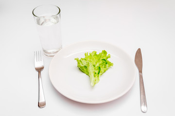 concept diet fresh vegetables on plate at white background