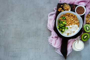 Healthy breakfast table