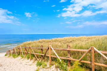 Entrance to beach in Bialogora, Baltic Sea, Poland