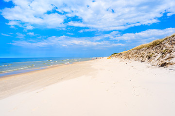 Fototapeta na wymiar White sand Debki beach, Baltic Sea, Poland