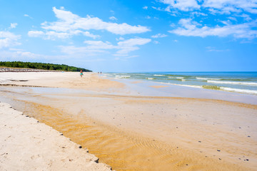 Plasnica river estuary to Baltic Sea on Debki beach, Poland