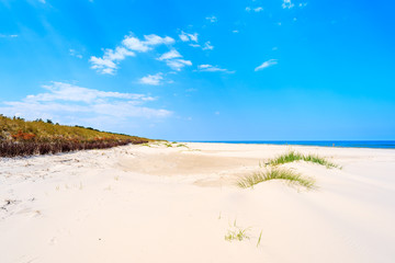 View of white sand Debki beach, Baltic Sea, Poland